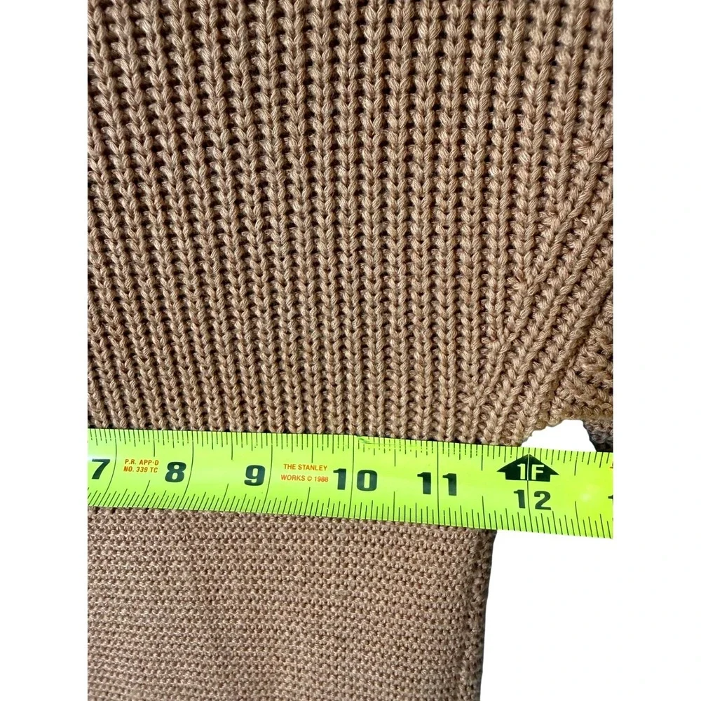 Staud Marylebone Sweater Dress XS – Camel Knit Balloon Sleeve Ribbed Mini - Picture 5 of 8